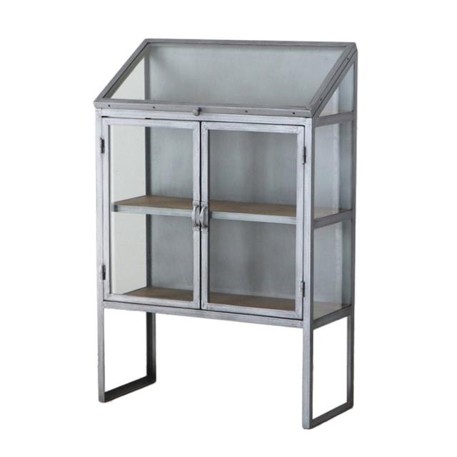 ディスプレイラック 幅80cm アンティーク調 ガラス 完成品 （ ショーケース 飾り棚 ラック 棚 ガラス製 フラップ扉 什器 エイジング加工 コレクションケース パイン古材 ）