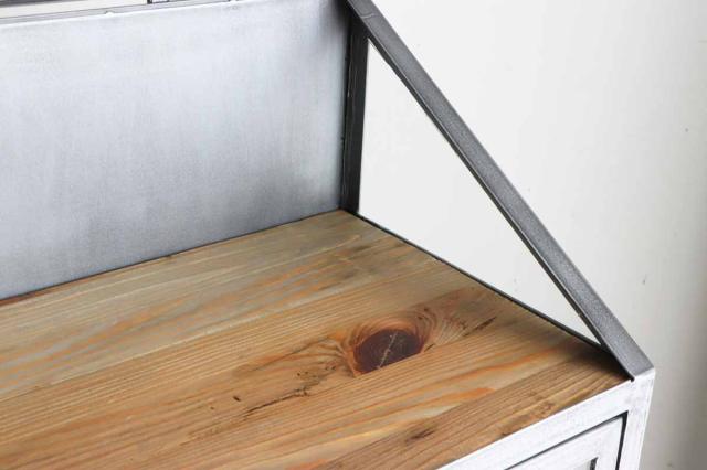 ディスプレイラック 幅80cm アンティーク調 ガラス 完成品 （ ショーケース 飾り棚 ラック 棚 ガラス製 フラップ扉 什器 エイジング加工 コレクションケース パイン古材 ）