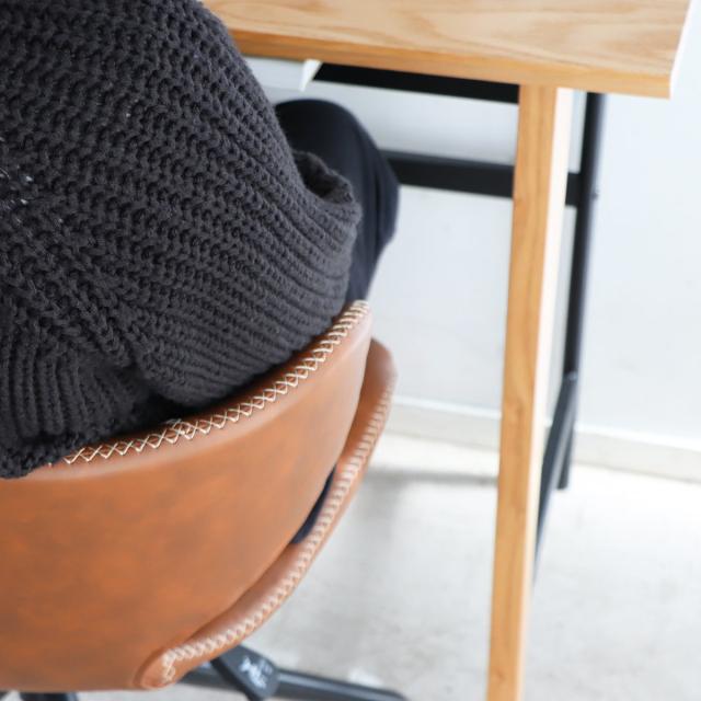 オフィスチェア 座面高44〜50cm 昇降式 回転 ダイニングチェア （ ワークチェア パソコンチェア 高さ調節 レザー調 イス 椅子 食卓 ダイニング 回転椅子 チェア 座り心地 快適 背もたれ ラウンド 肘なし オフィス ）_7