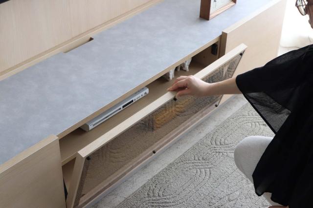 テレビボード 幅179.6cm 壁面収納 シルト フォースター （ TV台 フラップ扉 スライドレール リモコン操作可能 日本製 リビングボード コード収納 引き出し 大型テレビ対応 飾り棚 低ホルムアルデヒド F☆☆☆☆ ）_6