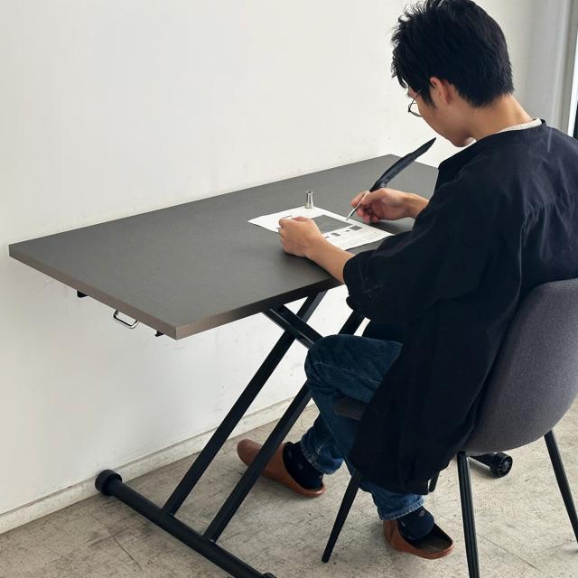 リビングテーブル 幅120cm 昇降式 レザー調天板 リフティングテーブル レザライン （ 昇降式テーブル 120 ローテーブル 一人用 木目調 センターテーブル デスク リビング テーブル 机 高さ調節 コーヒーテーブル 昇降テーブル ）_13