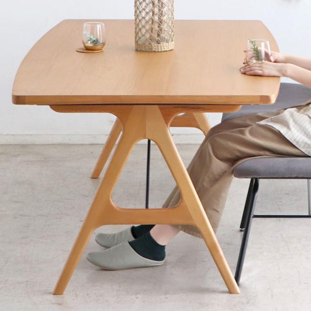 ダイニングテーブル 幅160cm A字脚 木製 ノエラ （ テーブル 天然木 食卓テーブル 高さ65cm ロータイプ 長方形 食卓 机 ダイニング 木製テーブル 奥行90cm ）