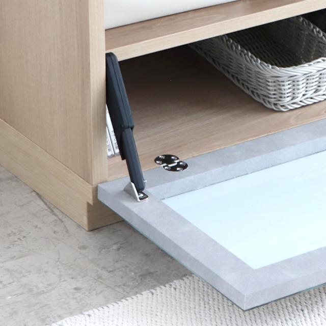 テレビ台 ローボード 幅120cm ナチュラル 完成品 日本製 （ TV台 AVボード 棚 ラック フルスライドレール 可動棚 木目調 コンクリート調 おしゃれ リビングボード 収納 家具 フラップ扉 引き出し ツートーン 組み合わせ ）_11