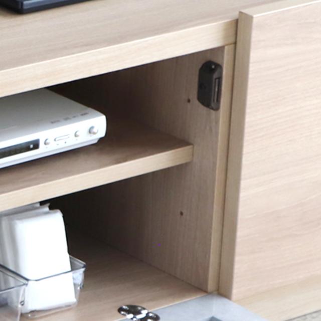 テレビ台 ローボード 幅120cm ナチュラル 完成品 日本製 （ TV台 AVボード 棚 ラック フルスライドレール 可動棚 木目調 コンクリート調 おしゃれ リビングボード 収納 家具 フラップ扉 引き出し ツートーン 組み合わせ ）_12