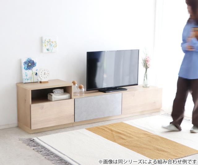 テレビ台 ローボード 幅120cm ナチュラル 完成品 日本製 （ TV台 AVボード 棚 ラック フルスライドレール 可動棚 木目調 コンクリート調 おしゃれ リビングボード 収納 家具 フラップ扉 引き出し ツートーン 組み合わせ ）_4