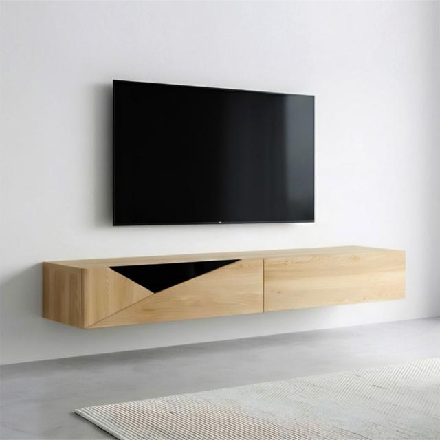 テレビ台 フロートボード 幅180cm アダプト 日本製 完成品 （ 要施工業者 壁掛け フロート 棚 ラック 引出し 壁付 壁面 ローボード フルスライドレール 2杯 シェルフ 大容量 ）