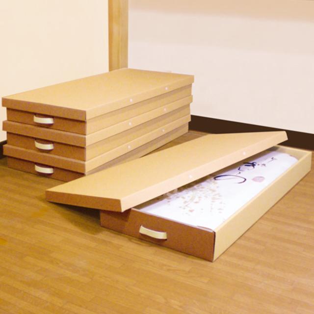 収納ケース クラフト 衣装ケース 和装ケース 取っ手付き 10個セット （ 着物 収納 着物収納 収納ボックス 浴衣 ダンボール 段ボール クラフトケース 保管 衣類収納 和装収納 衣類収納ケース 和装 和服 ケース クラフト衣装ケース ）_2