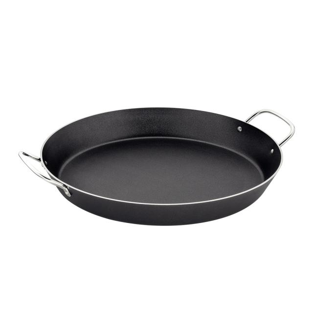 パエリア鍋 30cm ガス火専用 食洗機対応 トラモンティーナ （ TRAMONTINA 直火専用 パエリアパン フライパン 両手 ふっ素加工 パエリアなべ 両手鍋 調理鍋 アルミ製 両手付き 家庭用 業務用 パエリヤ鍋 フッ素加工 軽い ロレト ）の通販は