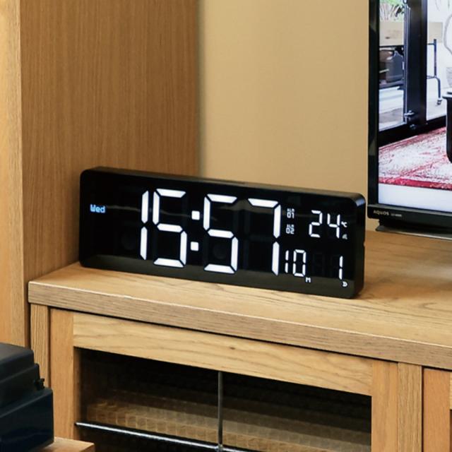 置き時計 LED Wi-Fi カレンダー機能付き 置き掛け兼用 SLOWER カミーノ 