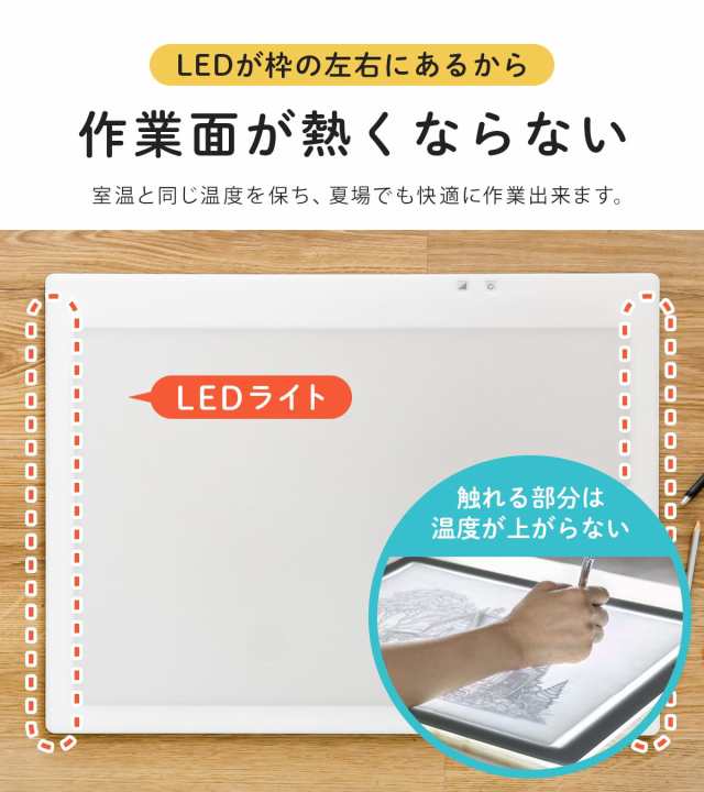 トレース台 A2 薄型LED トレビュアー グレー 保護シート付 A2-450-01 （ TREVIEWER日本製 7段階調光 3年保証 軽量  ライトボード トレースの通販はau PAY マーケット インテリアパレット au PAY マーケット－通販サイト