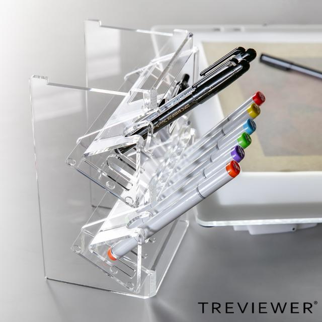 ペンスタンドセットアップ（2種） トレビュアー トレース台専用 アクリル製 TREVIEWER （ スタンド ペンスタンド ペン＆トレースタンド セット アクリル 日本製 透明 クリア 収納 卓上 漫画 イラスト 画材道具 おしゃれ ）の通販は 7,121円