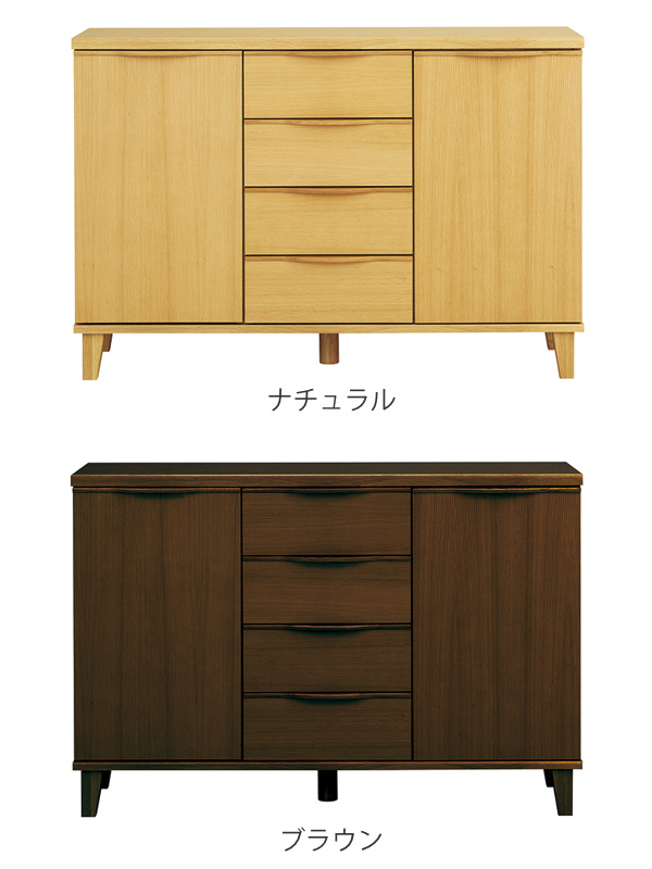 キャビネット リビングボード 北欧風 突板仕上げ 約幅127cm キャビネット リビングボード 北欧風 突板仕上げ 約幅127cm