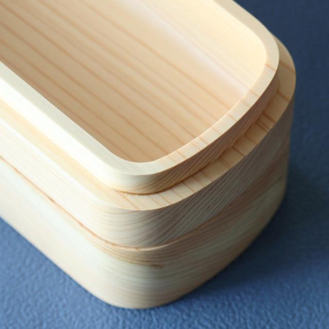 くり抜き弁当箱 2段 900ml 紀州桧弁当箱 type 42 ナチュラル （ 弁当 食洗機対応 天然木 紀州桧 二段 おしゃれ 仕切り付き 日本製 食洗機OK お弁当 木 木製 くりぬき ランチボックス シンプル 和風 お弁当箱 弁当箱 ）_11