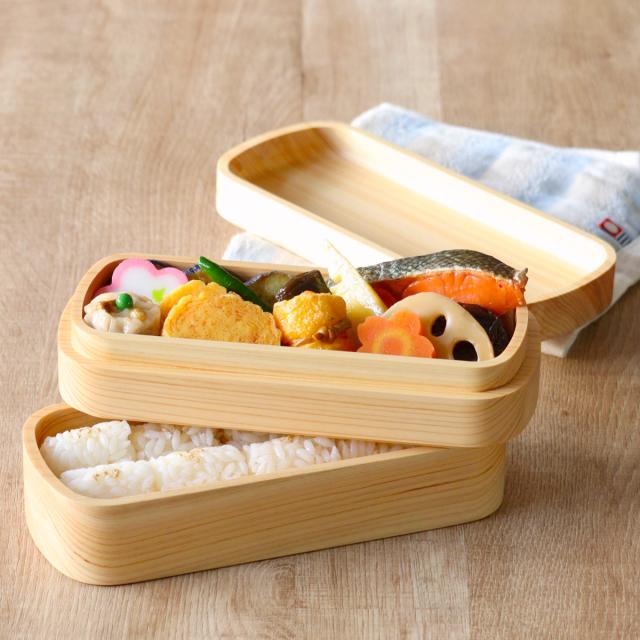 くり抜き弁当箱 2段 900ml 紀州桧弁当箱 type 42 ナチュラル （ 弁当 食洗機対応 天然木 紀州桧 二段 おしゃれ 仕切り付き 日本製 食洗機OK お弁当 木 木製 くりぬき ランチボックス シンプル 和風 お弁当箱 弁当箱 ）_14