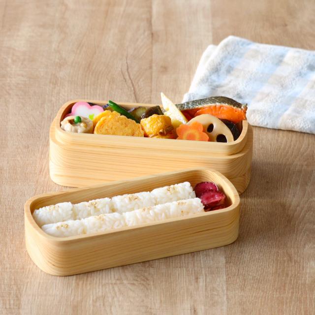 くり抜き弁当箱 2段 900ml 紀州桧弁当箱 type 42 ナチュラル （ 弁当 食洗機対応 天然木 紀州桧 二段 おしゃれ 仕切り付き 日本製 食洗機OK お弁当 木 木製 くりぬき ランチボックス シンプル 和風 お弁当箱 弁当箱 ）_8