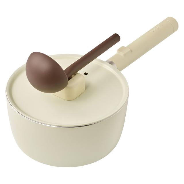 片手鍋 18cm IH対応 LUMI フタ付き ドクターハウス （ Dr.HOWS ガス火対応 なべ お鍋 1人用鍋 蓋付き 小鍋 セラミック加工 韓国 18センチ セラミックコーティング アルミ製 軽量 かわいい おしゃれ ）_10