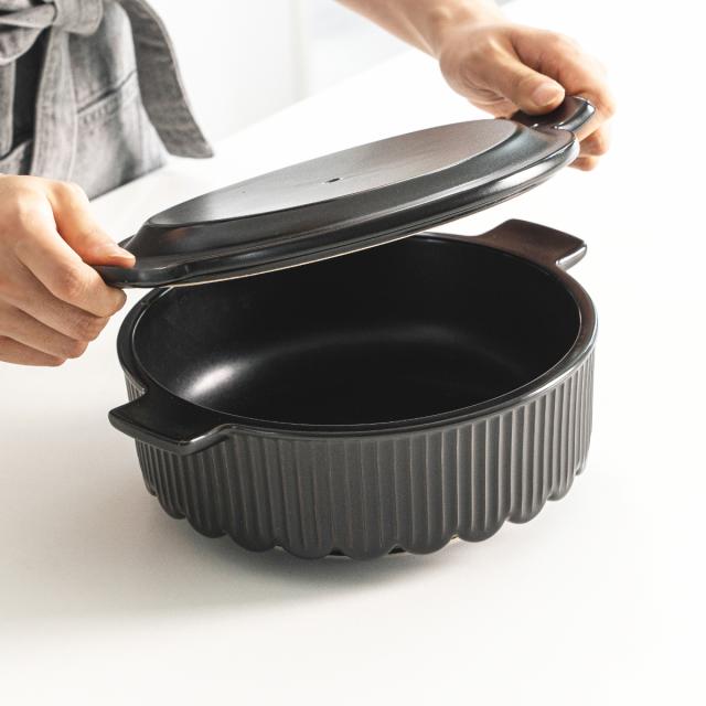 韓国風土鍋 20cm ガス火専用 OREUM 電子レンジ対応 オーブン対応 食洗機対応 6号 ドクターハウス （ Dr.HOWS オルム 土鍋 ミニ おしゃれ 直火対応 高密度ペタライト IH土鍋 一人用 二人用 直火土鍋 両手鍋 卓上鍋 土鍋ご飯 皿 ）_2