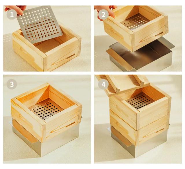 ひのき蒸し器 ミニ 2段 IH対応 JADAM ドクターハウス （ Dr.HOWS せいろ セイロ 蒸し器 角型 蒸籠 蒸篭 18cm セット ヒノキ 木製 コンパクト ミニサイズ 四角 鍋付き せいろ蒸し 温野菜 蒸し料理 蒸し調理 ）_3