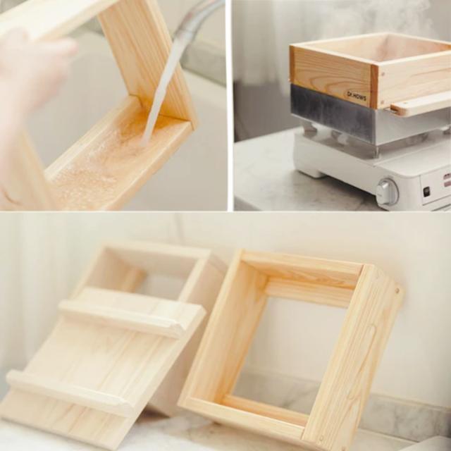 ひのき蒸し器 ミニ 2段 IH対応 JADAM ドクターハウス （ Dr.HOWS せいろ セイロ 蒸し器 角型 蒸籠 蒸篭 18cm セット ヒノキ 木製 コンパクト ミニサイズ 四角 鍋付き せいろ蒸し 温野菜 蒸し料理 蒸し調理 ）_9
