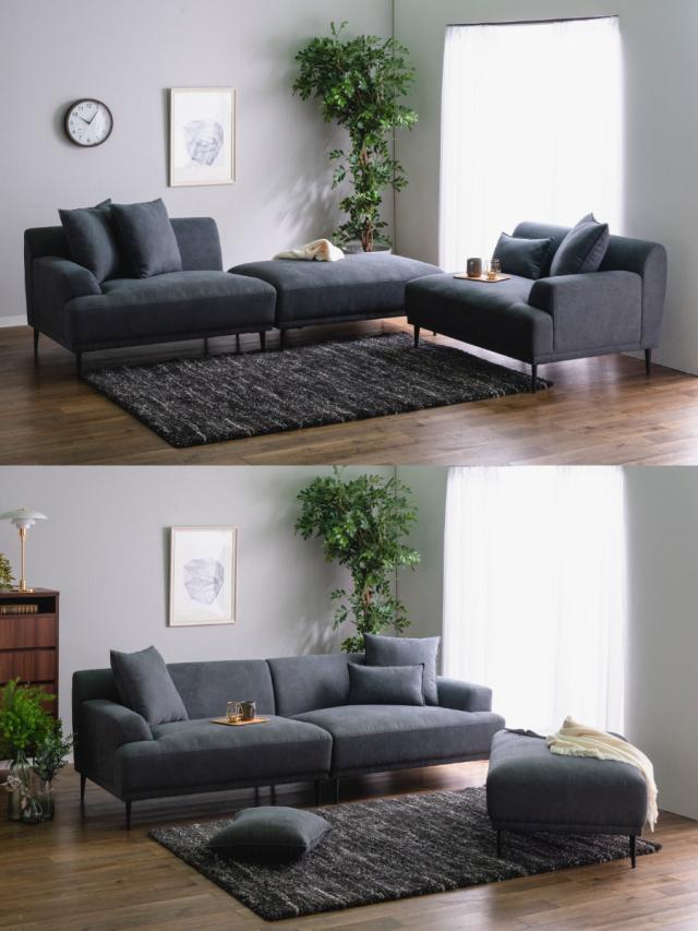 コーナーソファ　カウチソファ　オットマン　3人掛け　4人掛け カウチソファ おしゃれ コーナーソファー 3人掛け 4人掛け 北欧