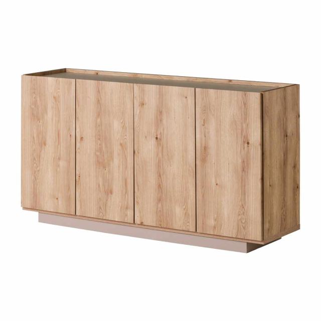キャビネット 幅150cm 北欧モダン 可動棚 日本製 完成品 （ 棚 ラック 収納 本棚 ディスプレイ グレージュ リビングボード 食器棚 飾り棚 シェルフ 扉収納 配線穴 ）_13