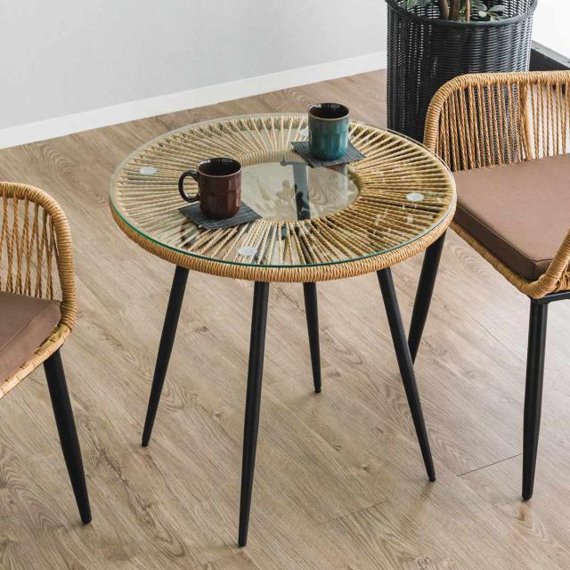 【美品】ラタン 楕円形センターテーブル サイドテーブル 丸型 ガラステーブル　藤 ラタン 籐 センターテーブル サイドテーブル 楕円形 丸型 ガラス