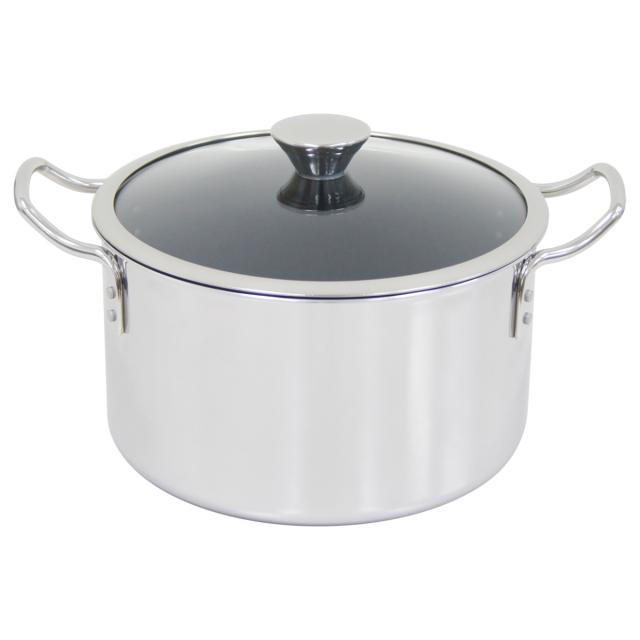 両手鍋 22cm IH対応 ステンレス製 IHデュオ UMIC ユミック 日本製 （ ガス火対応 深型両手鍋 調理器具 22センチ 両手なべ なべ 鍋 IH対応片手鍋 ガラス蓋付き オール熱源対応 ）の通販は 6,480円