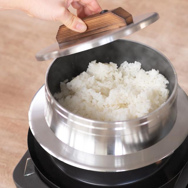 極め羽釜 セラミック内釜 約1.5L 炊飯鍋 5合炊き ガス火専用