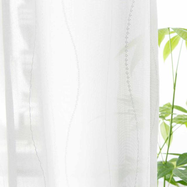 レースカーテン オーダーカーテン 防炎 Fiore スラン 幅200cm×丈201〜250cm 1枚 （ ユニベール レース カーテン オーダー 1cm単位 オーダーメイド 防炎加工 サイズオーダー 洗える 1.5倍ヒダ 形態安定加工 ウォッシャブル 波柄 ）_8