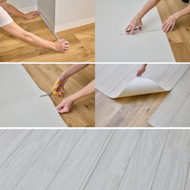 クッションフロア 敷き詰め用フロアシート 91×440cm 4枚入 フリーカット 木目 大理石 タイル （ フロアシート クッションフロアシート フリーカットシート リメイクシート DIY クッションシート カット可能 4枚 ）_15