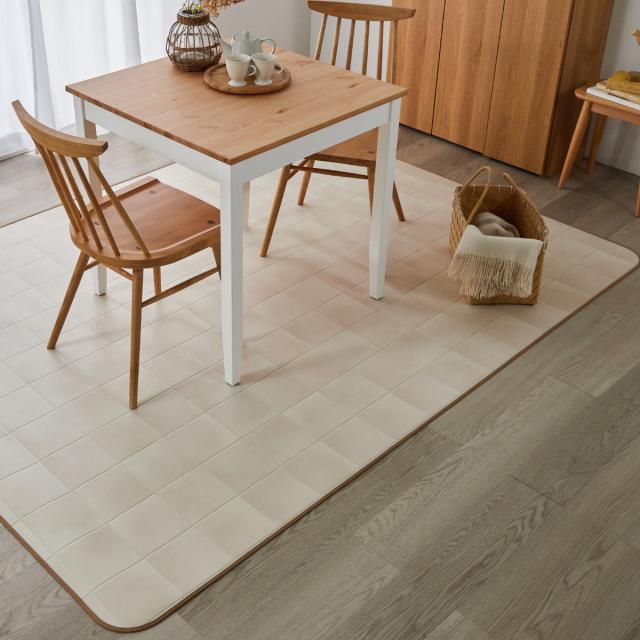 クッションフロア ダイニングラグ 182×220cm 大理石 タイル （ ラグ マット ラグマット カーペット フロアシート クッションフロアラグ クッションマット クッションラグ ダイニング 模様替え ）_14