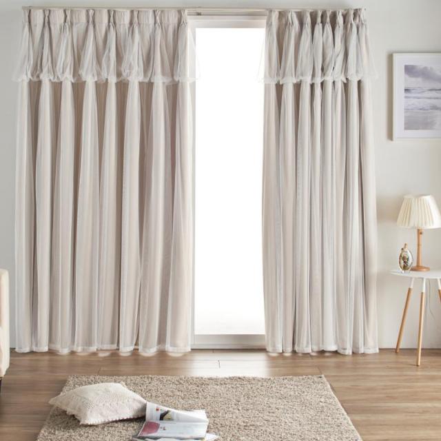 カーテン 遮光 2級 2枚組 幅100cm×丈135cm レイヤードカーテン くすみ