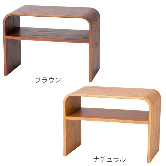サイドテーブル 3WAY 木製 ラック コの字 幅55cm （ 組立不要 椅子 腰掛け 台 テーブル ミニテーブル ソファー ベッド サイド リビング 居間 玄関 花台 棚付き コンパクト オーク 木目調 ）_2