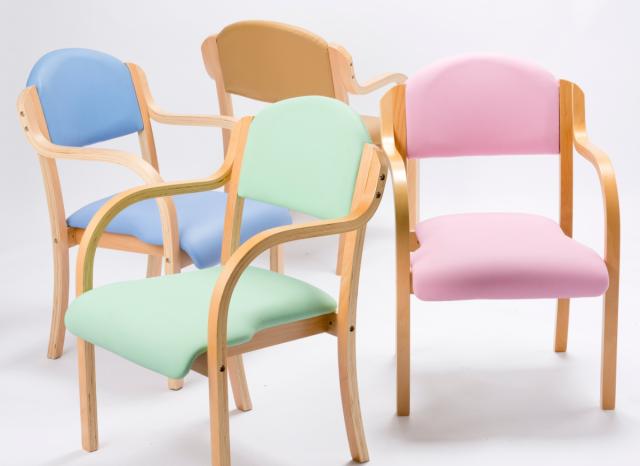 多目的チェア 同色2脚セット 座面高43cm 肘掛け 木製 完成品