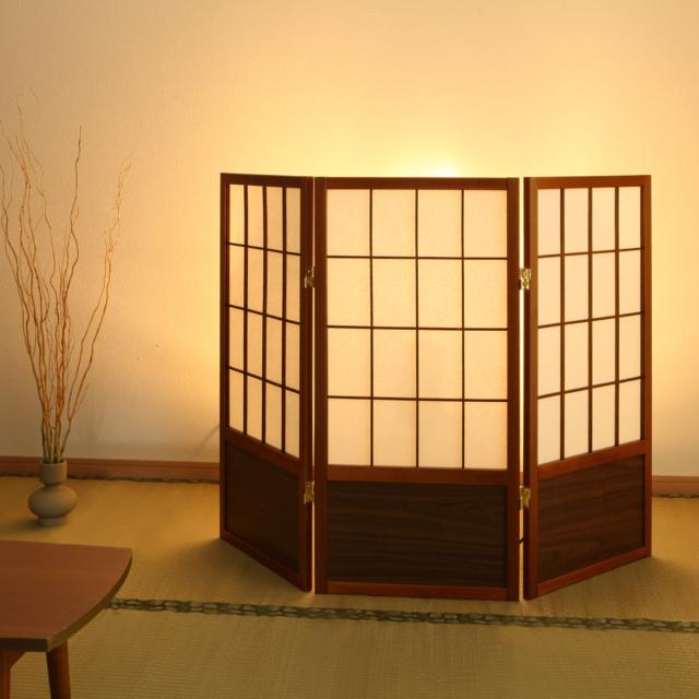 衝立 和風衝立 あずきS 3連 高さ90cm （ 間仕切り 目隠し