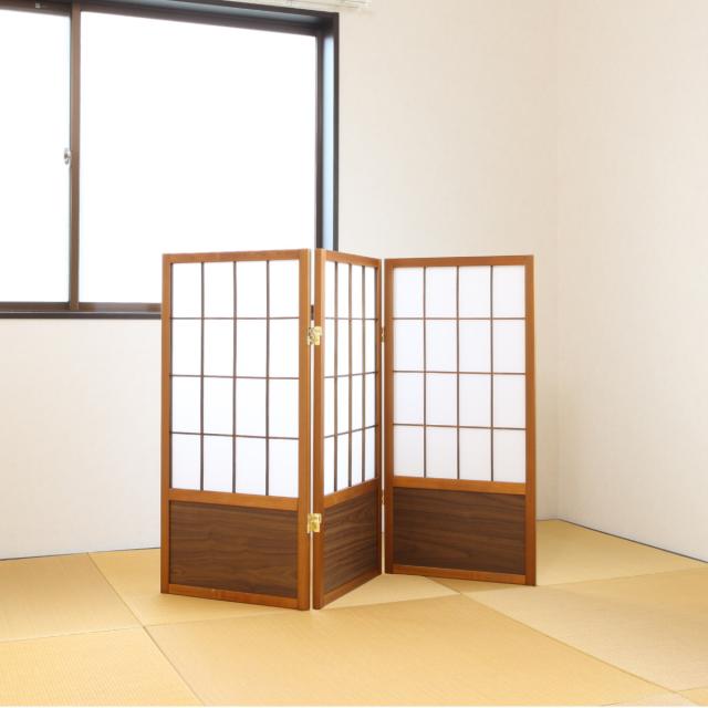 衝立 和風衝立 あずきS 3連 高さ90cm （ 間仕切り 目隠し