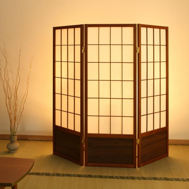 和風 衝立 格子デザイン 木製 パーテーション 目隠し 間仕切り#864 和風衝立 3連 150cm 木製 スクリーン パーテーション 障子風 和風