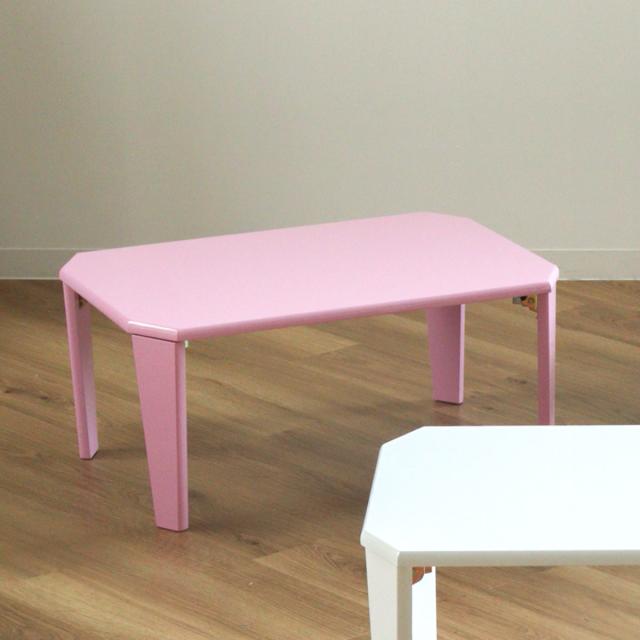 折りたたみテーブル 幅70cm コンパクト 鏡面仕上げ （ ミニテーブル