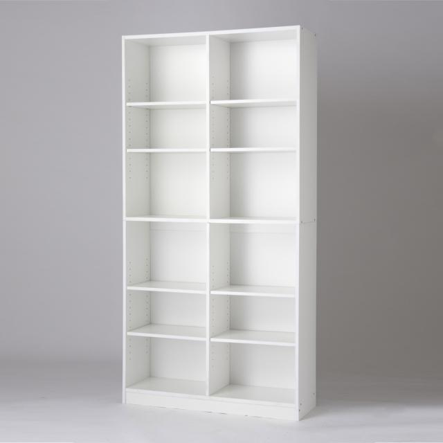本棚 2列6段 大量収納ラック 幅90cm （ ラック 収納 シェルフ 収納棚 大容量 A4対応 壁面収納 リビング収納 コミック 木目調 ブラウン ホワイト ナチュラル ）_13