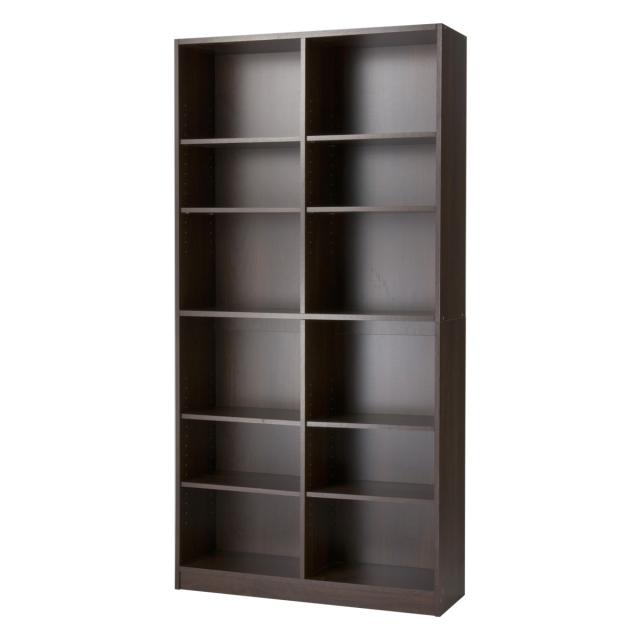 本棚 2列6段 大量収納ラック 幅90cm （ ラック 収納 シェルフ 収納棚 大容量 A4対応 壁面収納 リビング収納 コミック 木目調 ブラウン ホワイト ナチュラル ）_17