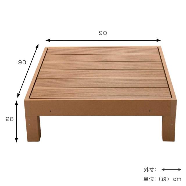 ウッドデッキ 本体2台＋コーナーパネル 人工木 （ ガーデンデッキ 人工木デッキ 樹脂 DIY ウッドパネル 縁台 ぬれ縁 90×90cm 2台 掃き出し窓 連結 人工木材 バルコニー ステップ 庭 エクステリア 外構 組立て簡単 組合せ ）_3