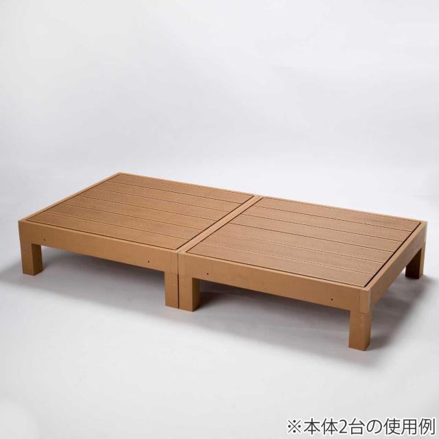 ウッドデッキ 本体2台＋コーナーパネル＋踏み台 人工木 （ ガーデンデッキ 人工木デッキ 樹脂 DIY ウッドパネル 縁台 ぬれ縁 90×90cm 2台 掃き出し窓 連結 人工木材 バルコニー ステップ 庭 エクステリア 外構 組立て簡単 ）_15