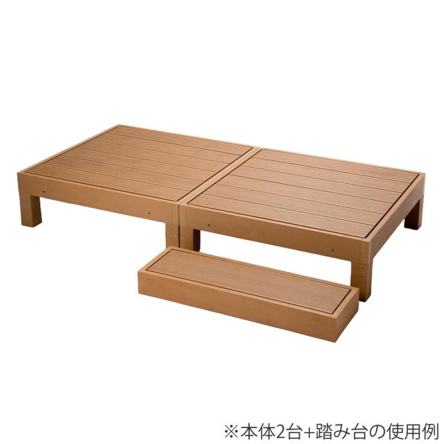 ウッドデッキ 本体2個＋ベース 人口木 （ ガーデンデッキ 人工木デッキ 樹脂 DIY ウッドパネル 縁台 ぬれ縁 90×90cm 2台 掃き出し窓 連結 人工木材 バルコニー 庭 エクステリア 外構 簡単 ）_13