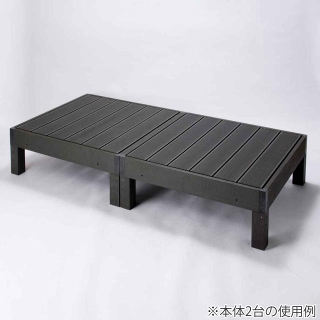 ウッドデッキ 本体2個＋ベース 人口木 （ ガーデンデッキ 人工木デッキ 樹脂 DIY ウッドパネル 縁台 ぬれ縁 90×90cm 2台 掃き出し窓 連結 人工木材 バルコニー 庭 エクステリア 外構 簡単 ）_15