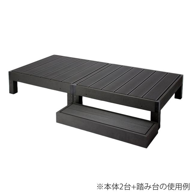 ウッドデッキ 本体3個＋コーナー＋サイドパネル＋ベース 人口木 （ ガーデンデッキ 人工木デッキ 樹脂 DIY ウッドパネル 縁台 ぬれ縁 90×90cm 3台 掃き出し窓 連結 人工木材 バルコニー 庭 エクステリア 外構 簡単 ）_16