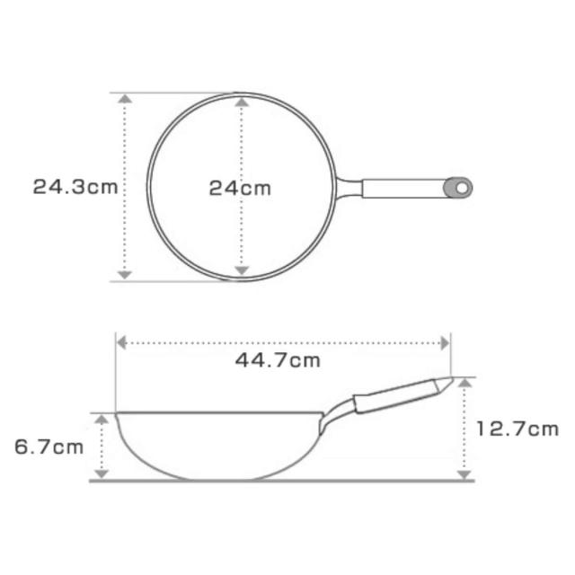 Vita Craft 深型フライパン 24cm IH対応 鉄製 スーパー鉄 No．2005 ウォックパン （ ビタクラフト ガス火対応 鉄フライパン 金属ヘラOK 日本製 24センチ 鉄 フライパン 深型 炒め鍋 いため鍋 鉄製フライパン 窒化加工 ）の通販は