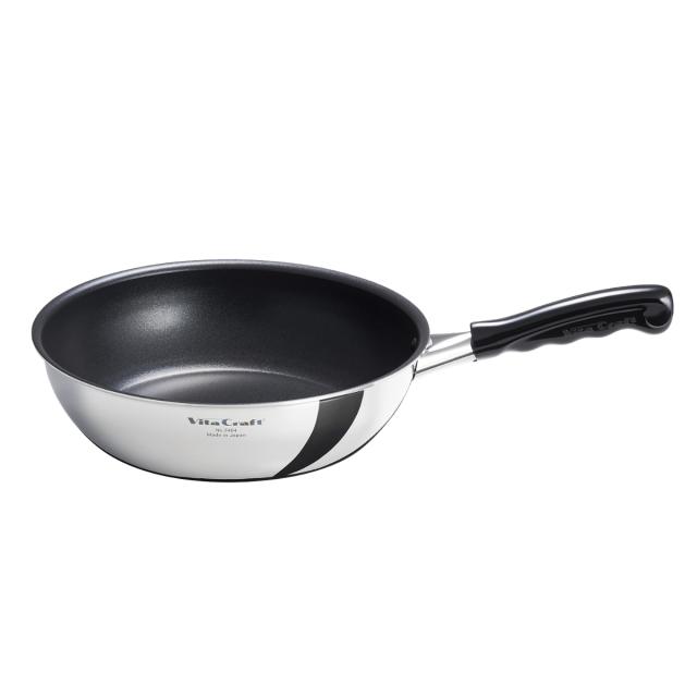 Vita Craft ウォックパン 24cm IH対応 カーペンター 深型フライパン PFOAフリー （ ガス火対応 片手鍋 炒め鍋 深型 金属ヘラOK ふっ素加工 軽い 日本製 24センチ フッ素加工 いため鍋 アルミ ステンレス 2層構造 軽量 ）の通販は