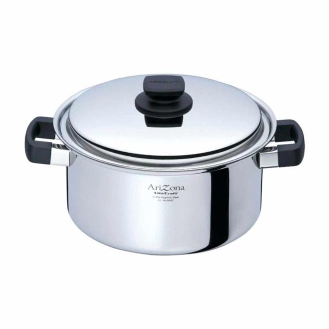 Vita Craft 両手鍋 24cm IH対応 アリゾナ 5.7L （ ビタクラフト Arizona ガス火対応 無水調理 鍋 蓋付き 万能鍋 両手なべ 24センチ 無水鍋 調理鍋 なべ 余熱調理 無油調理 5層構造 ステンレス ）の通販は