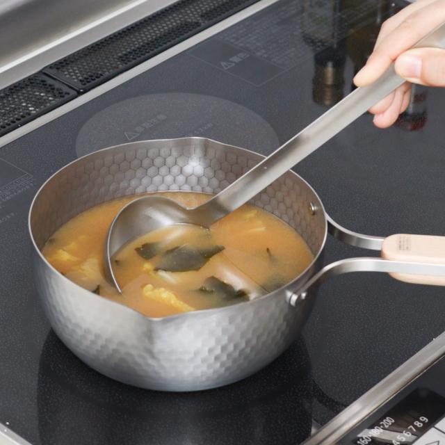 雪平鍋 18cm IH対応 enzo ステンレス製 日本製 （ ガス火対応 行平鍋