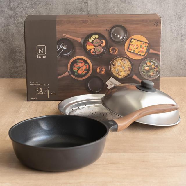 フライパン 24糎 IH相応う 深型 両口 蒸し台付き添い人 N音の高低 エヌトーン （ 屁っ放り火相応う 炒め鍋 いため鍋 金属元素ヘラ差しゆるす ふっ素産業 フッ素産業 他愛もない 24浪花節的 深型フライパン 蒸し器 仕かける フライパン ih相応う フライパン仕かける）